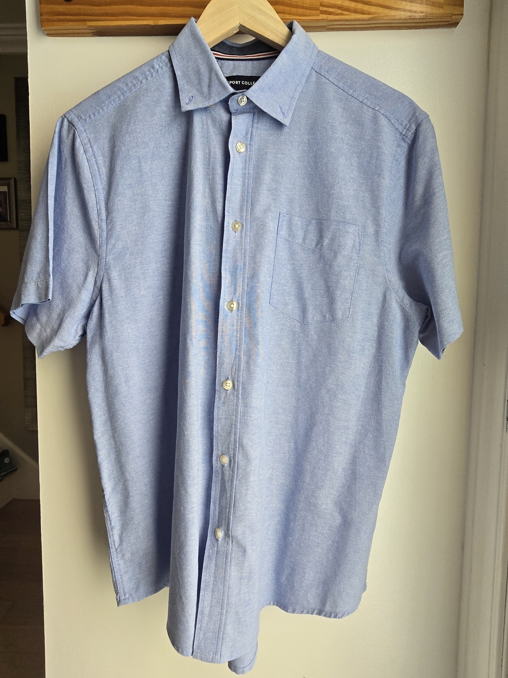 Report Collection Light Blue Oxford Shirt - Large